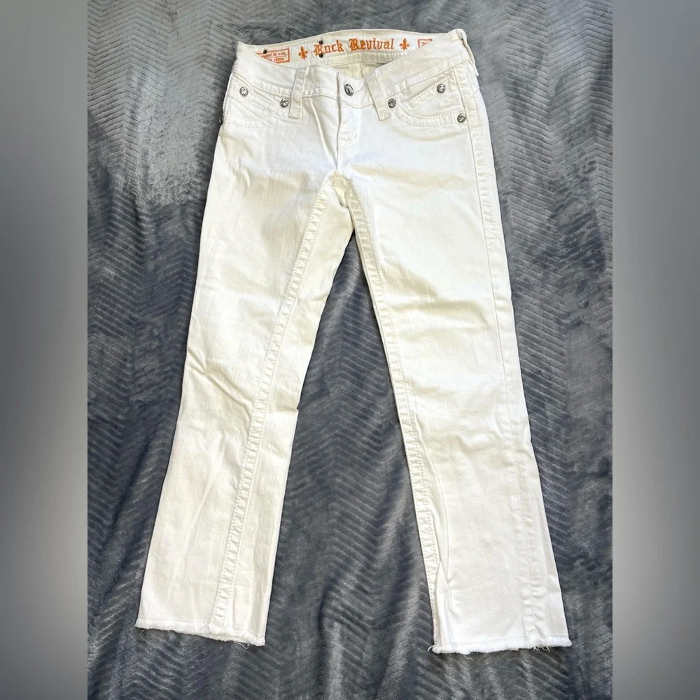 Women’s Rock Revival Amy‎ Capri Jeans White 26